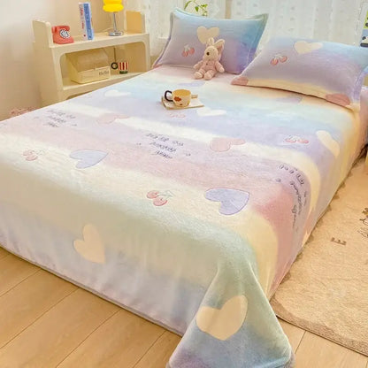 Beige space astronaut cartoon flannel blanket bedroom sofa cover