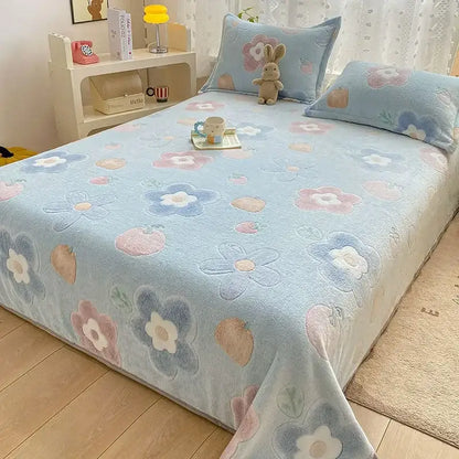 Beige space astronaut cartoon flannel blanket bedroom sofa cover