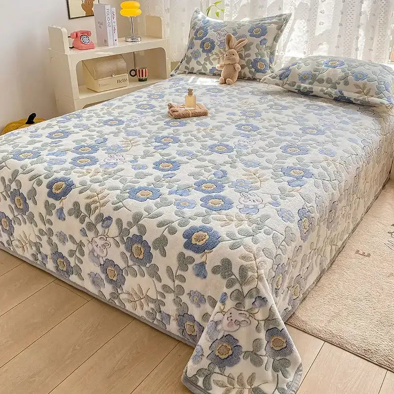 Beige space astronaut cartoon flannel blanket bedroom sofa cover
