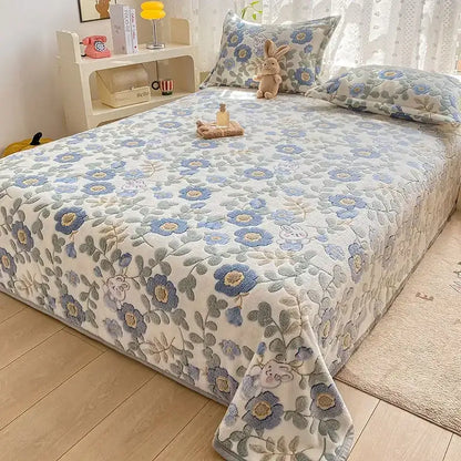 Beige space astronaut cartoon flannel blanket bedroom sofa cover