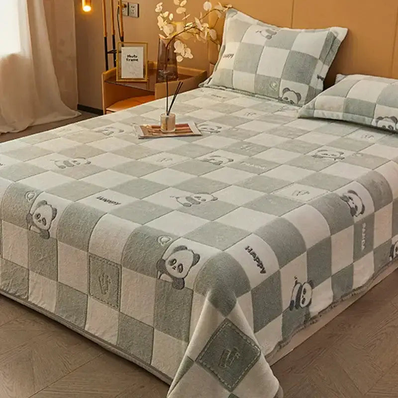 Beige space astronaut cartoon flannel blanket bedroom sofa cover