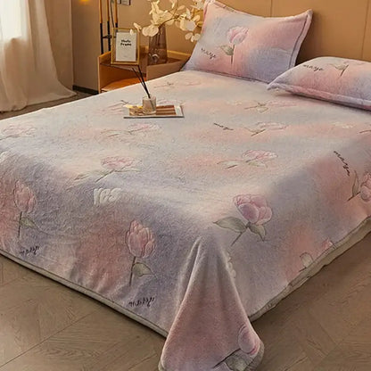 Beige space astronaut cartoon flannel blanket bedroom sofa cover