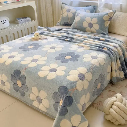 Beige space astronaut cartoon flannel blanket bedroom sofa cover