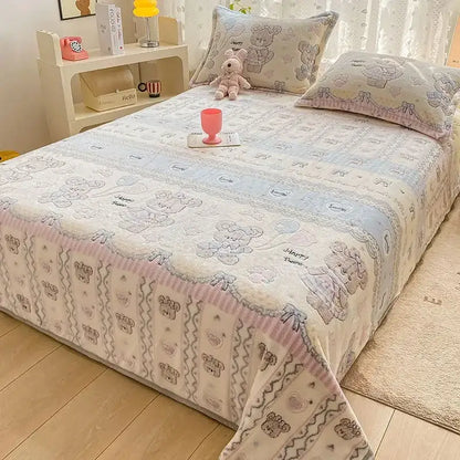 Beige space astronaut cartoon flannel blanket bedroom sofa cover