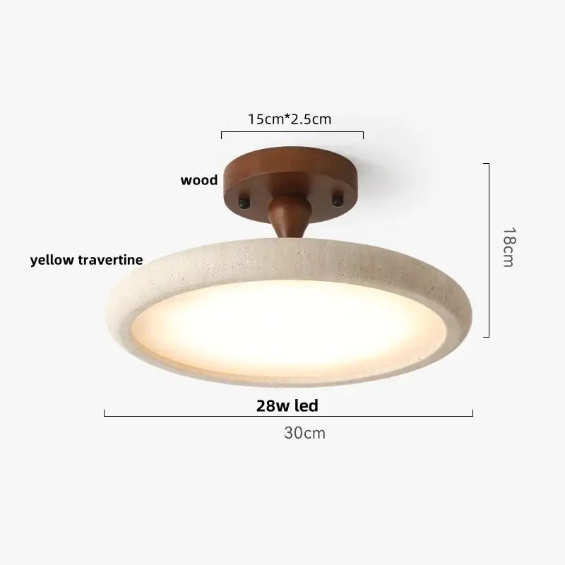 Beige speckled stone led ceiling light bedroom oval pe shade