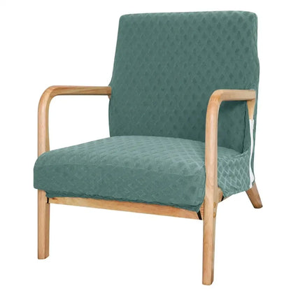 Beige textured jacquard elastic seat covers dining room chair decor