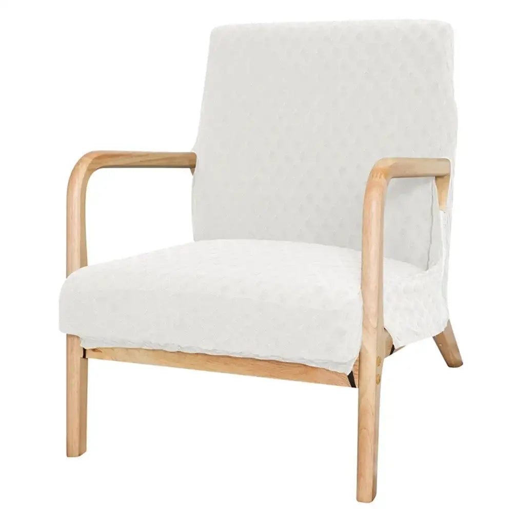 Beige textured jacquard elastic seat covers dining room chair decor