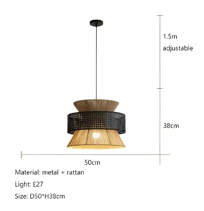 Beige tiered handmade hemp rope pendant light dining room