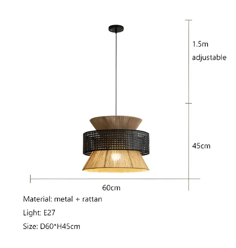Beige tiered handmade hemp rope pendant light dining room