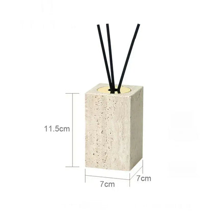 Beige travertine marble bathroom accessories set with tray