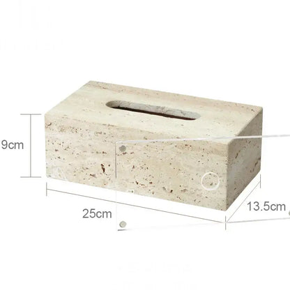 Beige travertine marble bathroom accessories set with tray
