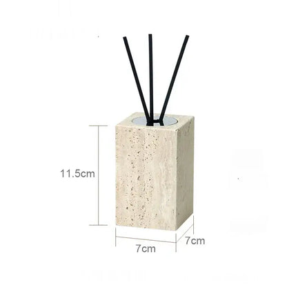 Beige travertine marble bathroom accessories set with tray
