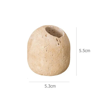 Beige travertine marble pyramid incense holder living room oud burner