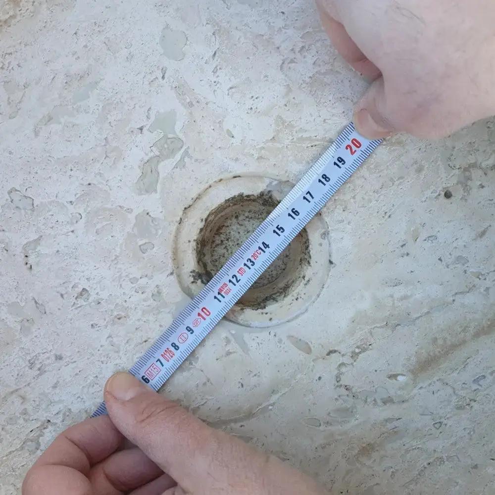Round Beige Travertine Vessel Bathroom Sink 16 Inch Honed Finish Natural Stone