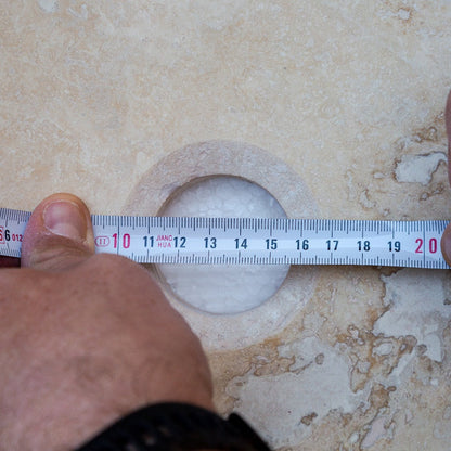 Beige Travertine Natural Stone Vessel Sink - Honed and Filled 16x6
