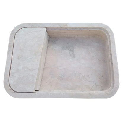Beige Travertine Rectangular Wall-mount Bathroom Sink Hidden Drain (W)16" (L)24" (H)5" - READY TO SHIP