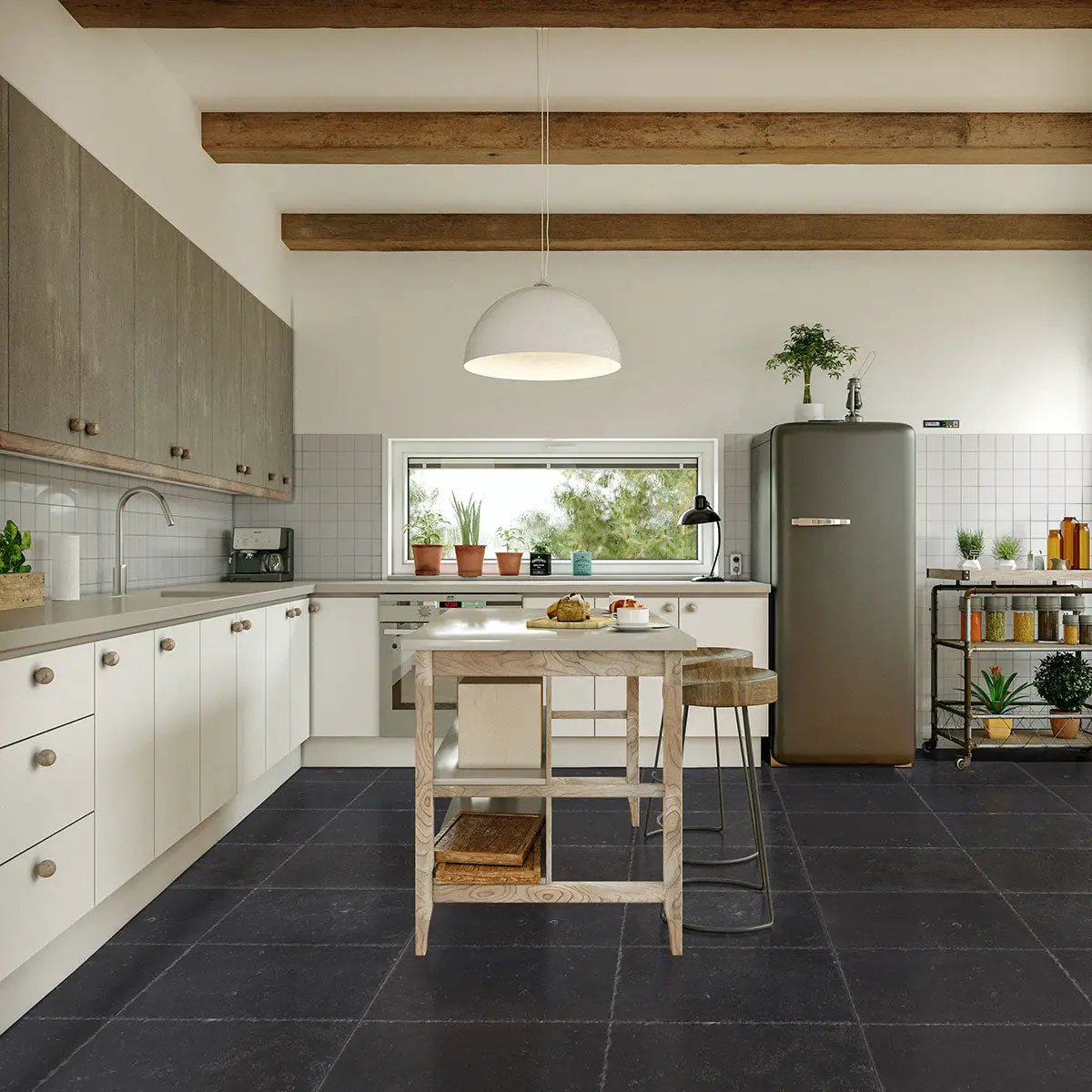 Belgium Blue Brushed Chiselled Limestone Tiles 8x16