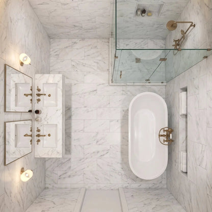 Bella White Honed Marble Tiles 12x24