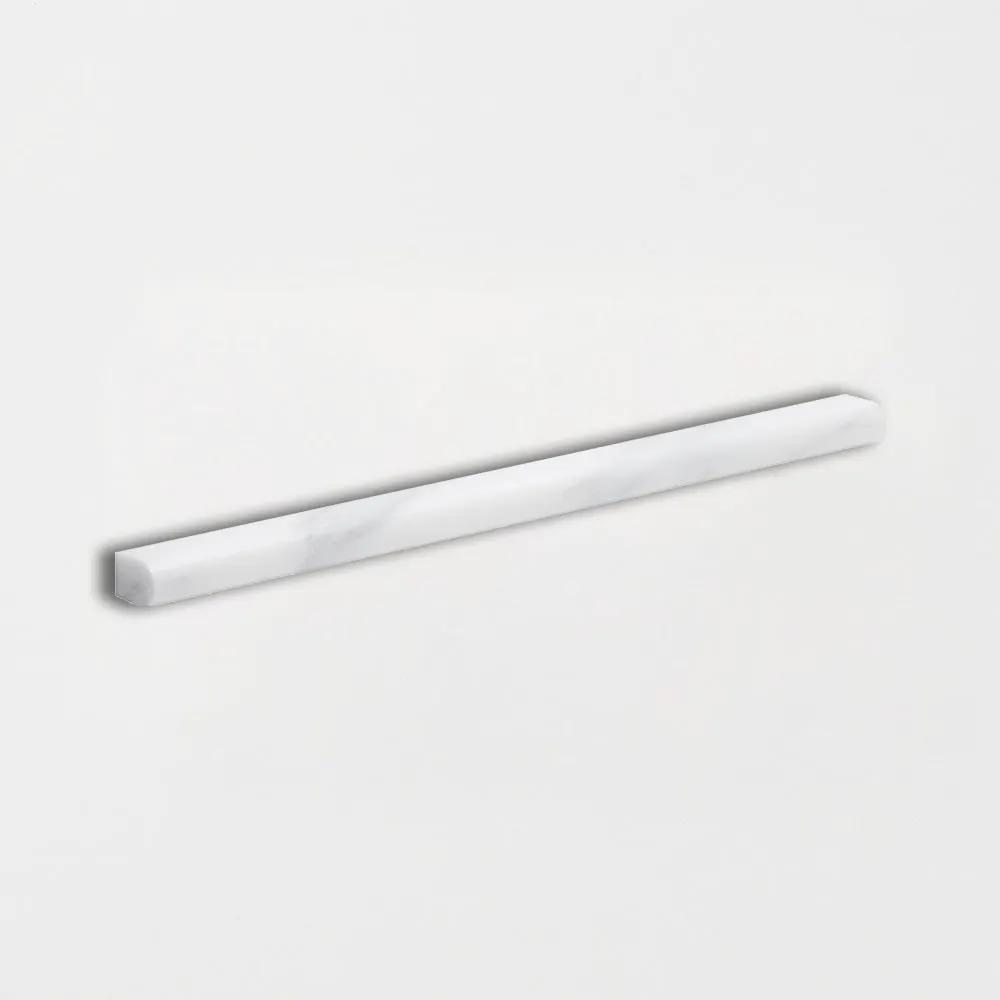 Bella White Honed Pencil Liner Marble Moldings 1/2x12