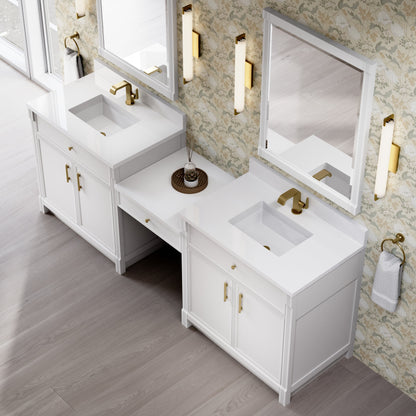 James Martin Bellshire 96" Single Bathroom Vanity, Bright White