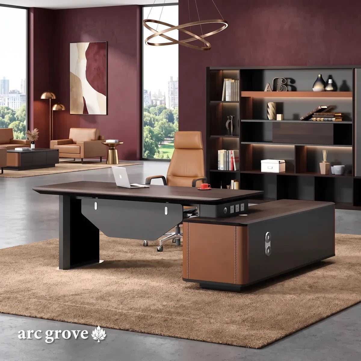 Bentley · Modern L-Shaped Executive Desk