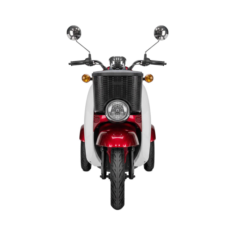 Bespoke Supreme Premium Electric Mobility Scooter With Electronic Speed Control, 400LBS, red white front view