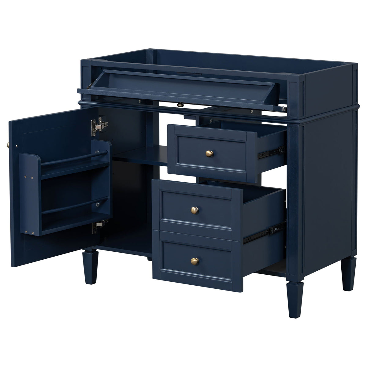 Bathroom Vanity With 2 Drawers And Tip-Out Drawer, Storage Cabinet