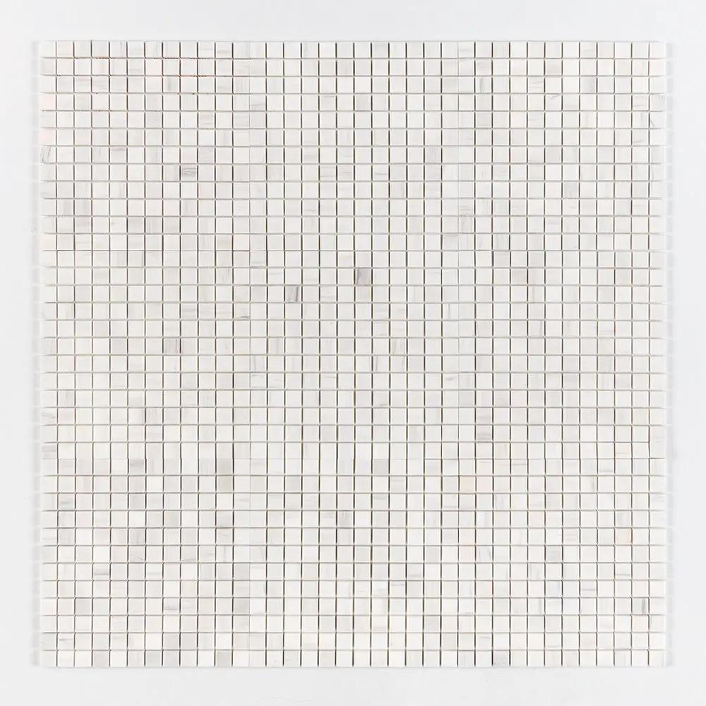 Bianco Dolomiti Honed 1x1 Marble Mosaics 12x12