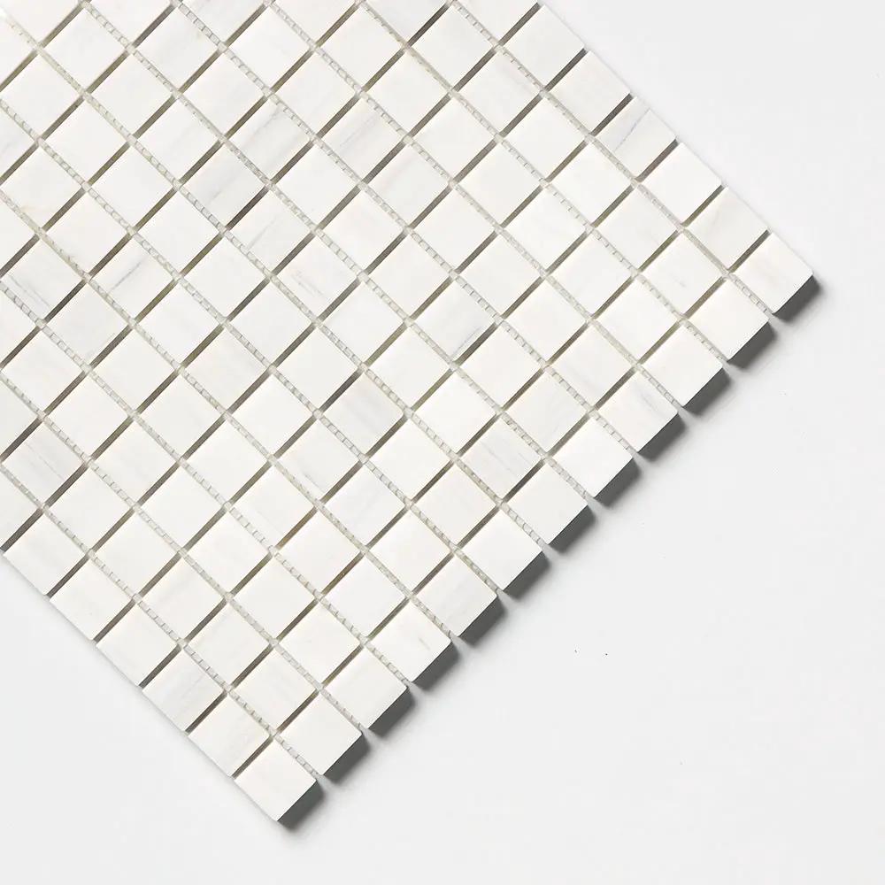 Bianco Dolomiti Honed 1x1 Marble Mosaics 12x12
