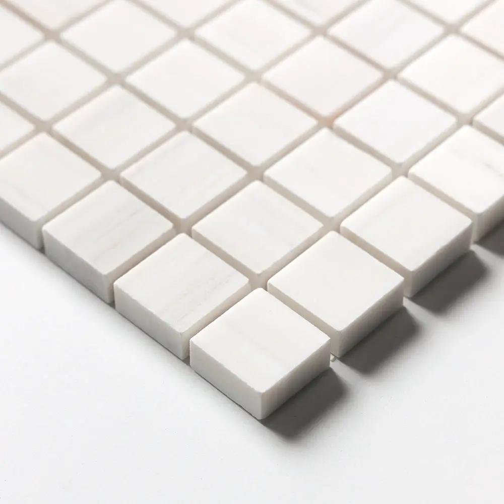 Bianco Dolomiti Honed 1x1 Marble Mosaics 12x12