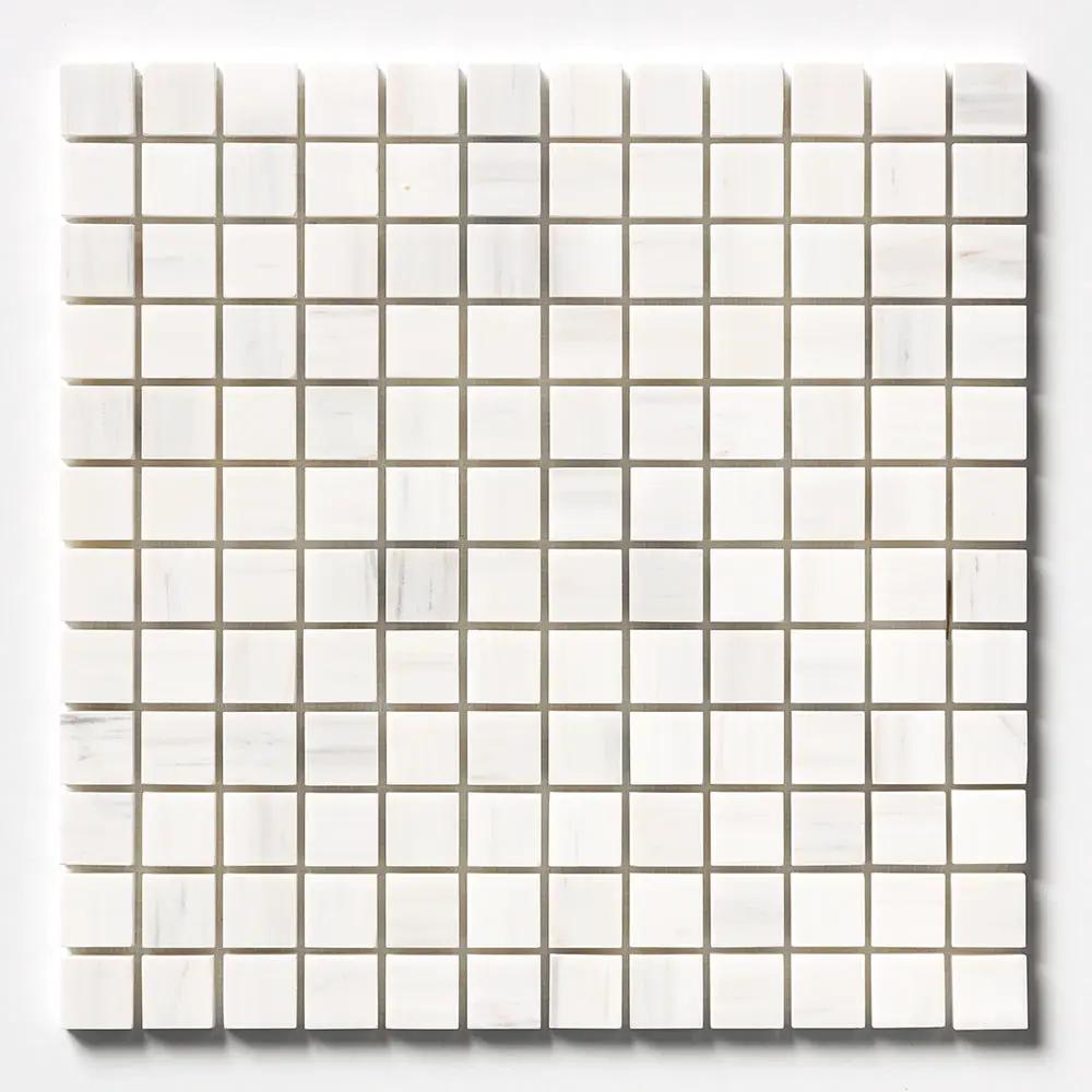 Bianco Dolomiti Honed 1x1 Marble Mosaics 12x12