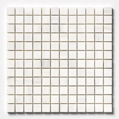 Bianco Dolomiti Honed 1x1 Marble Mosaics 12x12