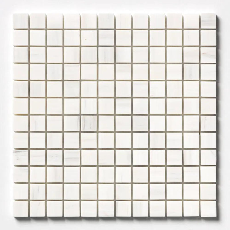 Bianco Dolomiti Honed 1x1 Marble Mosaics 12x12