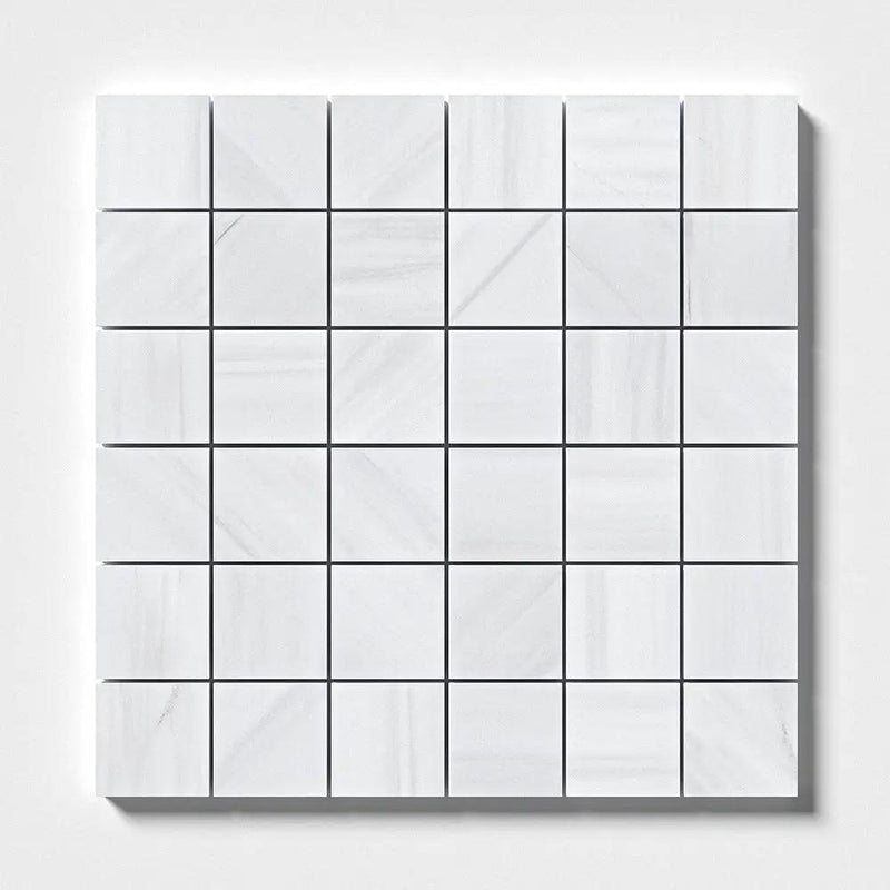 Bianco Dolomiti Honed 2x2 Marble Mosaics 12x12