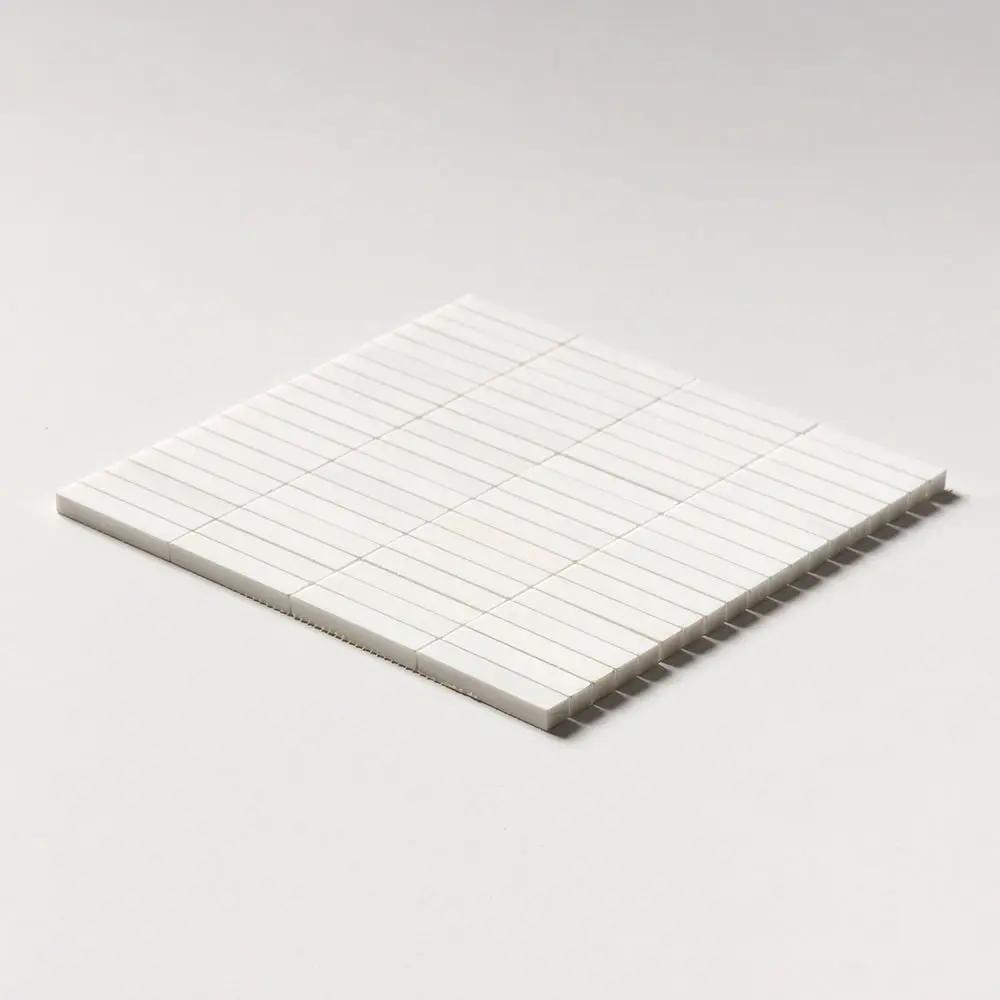 Bianco Dolomiti Honed 5/8x3 Marble Mosaics 12x12