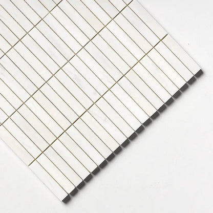 Bianco Dolomiti Honed 5/8x3 Marble Mosaics 12x12