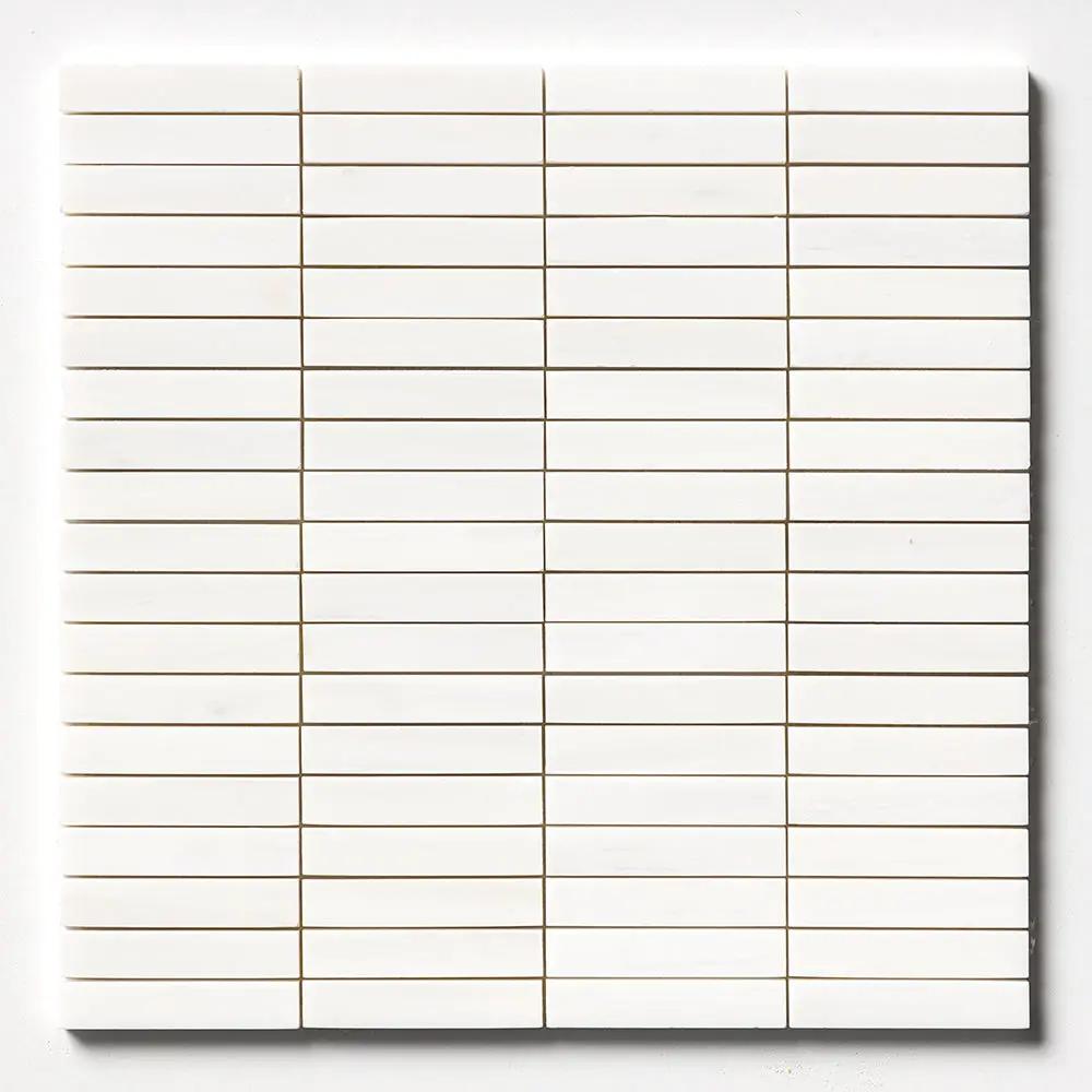 Bianco Dolomiti Honed 5/8x3 Marble Mosaics 12x12