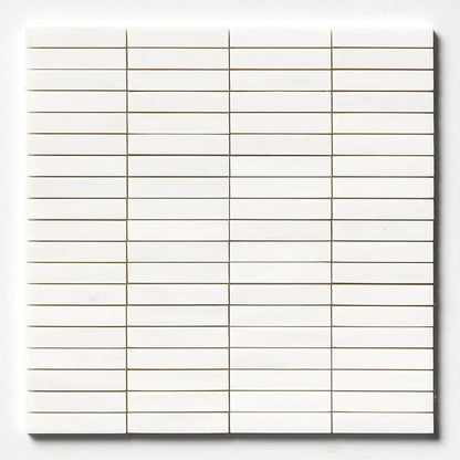 Bianco Dolomiti Honed 5/8x3 Marble Mosaics 12x12