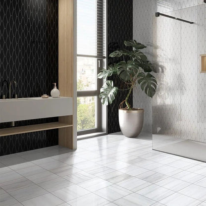Bianco Dolomiti Honed Marble Tiles 12x12