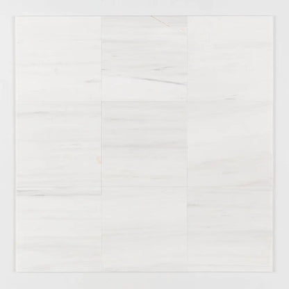 Bianco Dolomiti Honed Marble Tiles 12x12