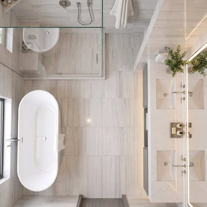 Bianco Dolomiti Polished Marble Tiles 12x24