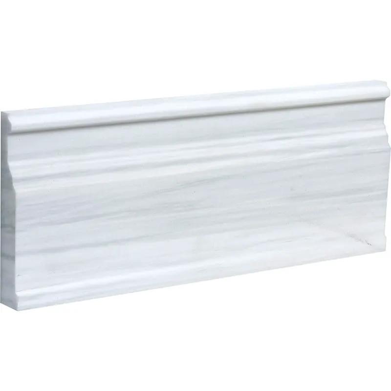 Bianco Dolomiti Polished Modern Base Marble Moldings 5 1/16x12