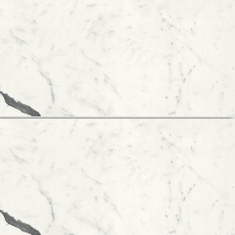 Bianco S Polished Marble Look Porcelain Tiles 12x24