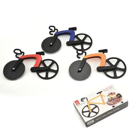Bicycle stainless steel pizza cutter slicer set kitchen tool