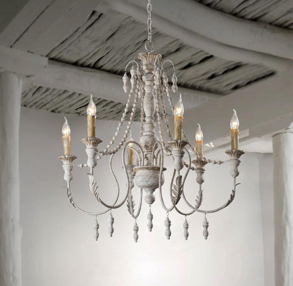 Billiter 6 Light Wood Gray Chandelier