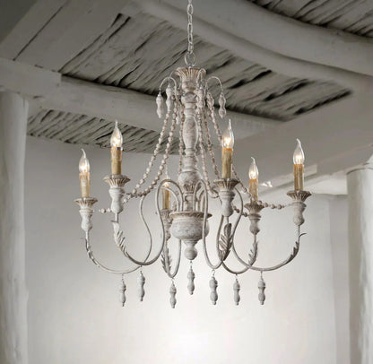 Billiter 6 Light Wood Gray Chandelier