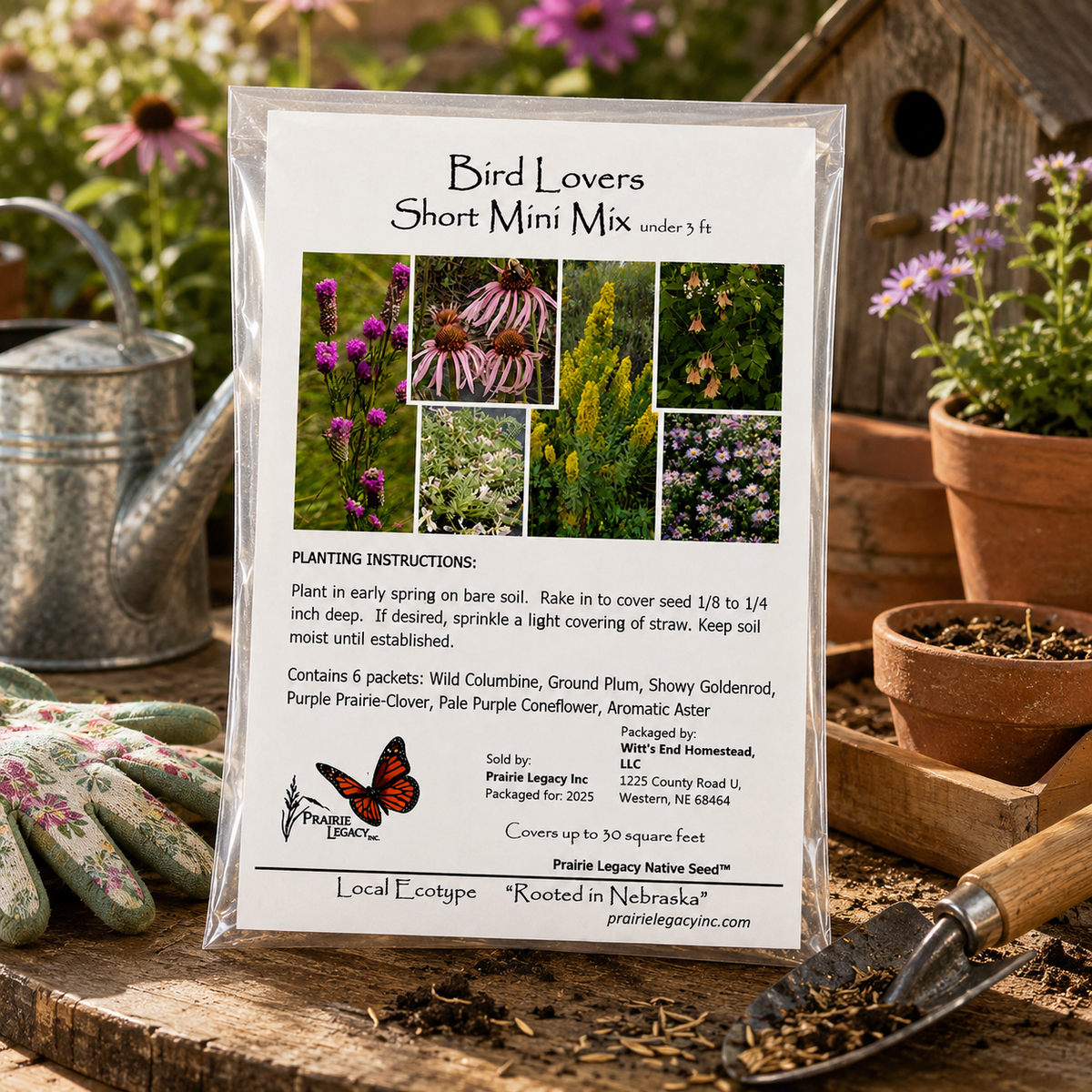 Mini Native Short Bird Lovers Seed Mix | Prairie Legacy Inc.