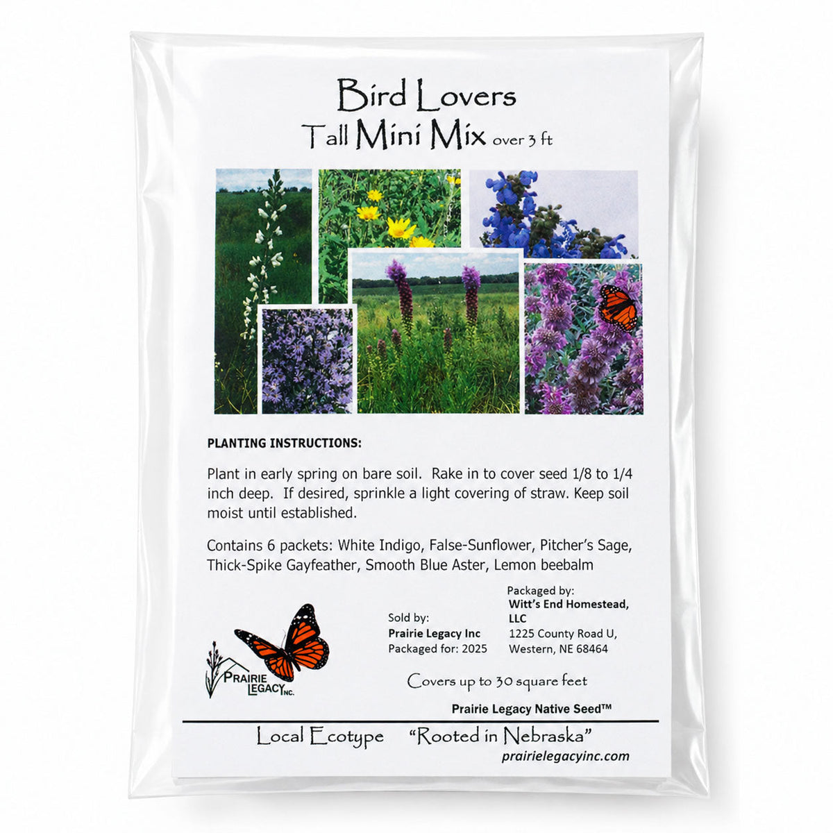 Mini Native Tall Bird Lovers Seed Mix | Prairie Legacy Inc.