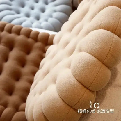 Biscuit sofa cushion cream fluffy cookie decor for living room