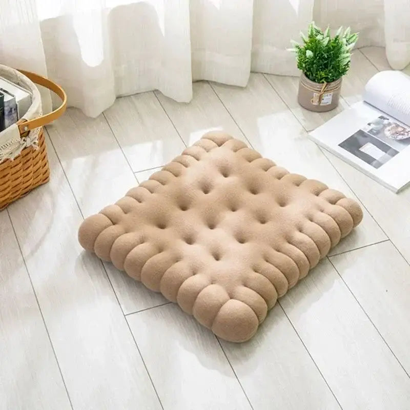 Biscuit sofa cushion cream fluffy cookie decor for living room